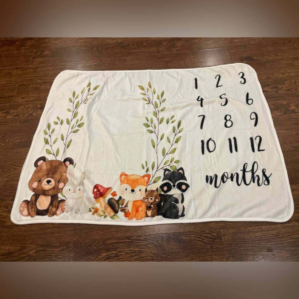 Adorable Animal Milestone Blanket - Picture 2 of 2